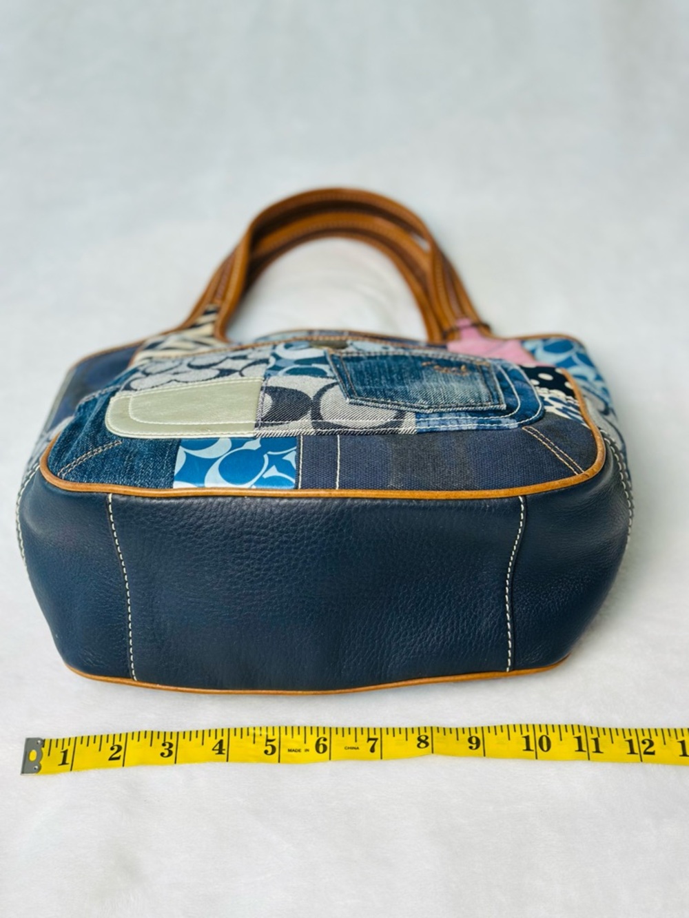 Vintage Coach Ergo Denim Patchwork Hobo Style Bag - Picture 5 of 11